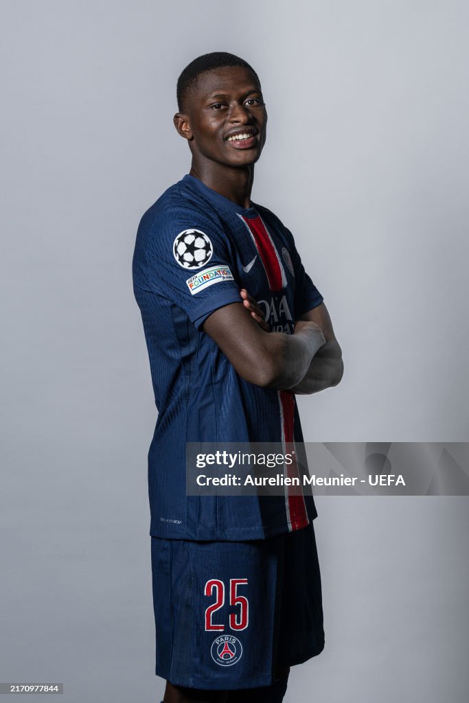 Nuno Mendes of Paris Saint-Germain poses for a portrait during the ...