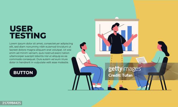 User Testing Illustration Of A Group Involved In A Product Evaluation ...