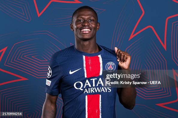 Nuno Mendes of Paris Saint-Germain poses for a portrait during the ...