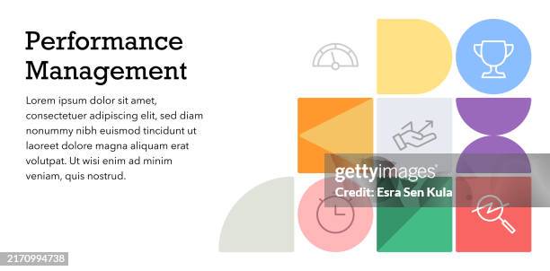 Performance Updates Banner Performance Management Concept Bauhaus Style Web Banner Design With ...