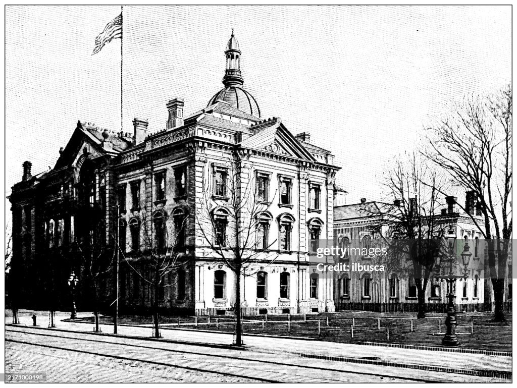 Antique Illustration: State Capitol, Trenton, New Jersey