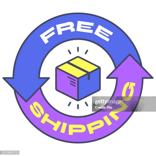 free shipping shopping package symbol design element badge - return package icon stock illustrations