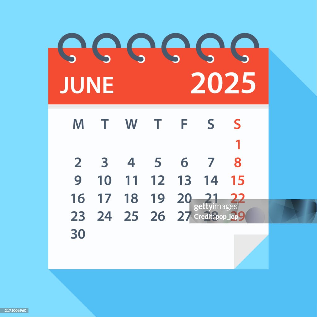 June Next Week June 2025 Calendar Week Starts On Monday High-Res Vector Graphic ...