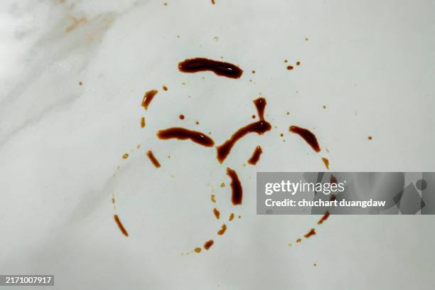 coffee stain on a white background - cafe au lait spots stock pictures, royalty-free photos & images