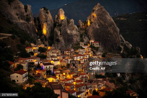 castelmezzano, basilicata, italy - southern italy stock pictures, royalty-free photos & images