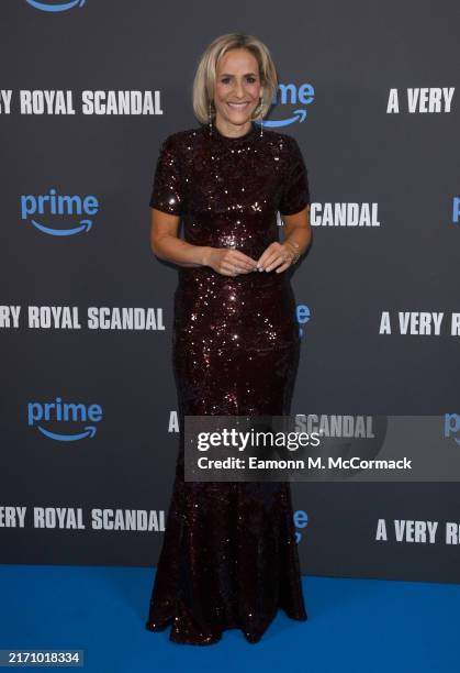 Emily Maitlis attends the UK special screening of "A Very Royal Scandal" at the Ham Yard Hotel on September 09, 2024 in London, England.
