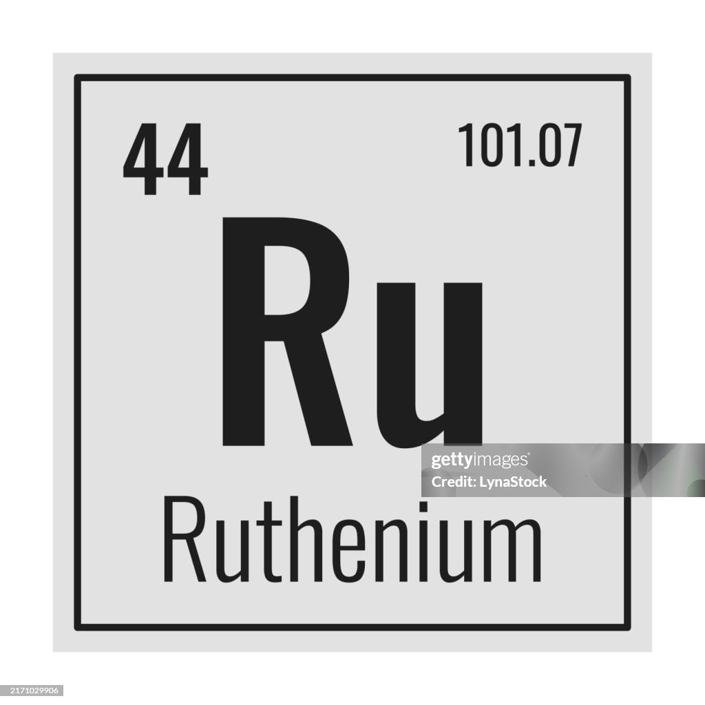 Peridic Element Ru Ruthenium Symbol Chemical Element Of The Periodic Table Vector ...