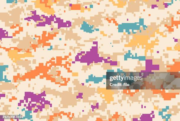 camouflage pattern background - digital camouflage pattern stock illustrations