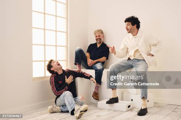 Barry Keoghan, Christopher Andrews and Christopher Abbott of 'Bring Them Down' pose in the Getty Images Portrait Studio Presented by IMDb and IMDbPro...