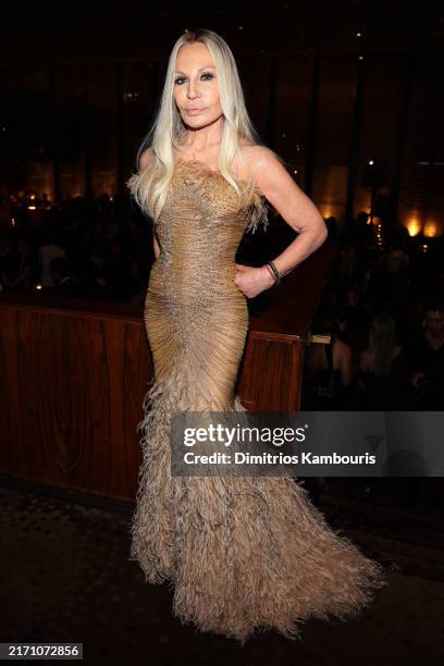 Donatella Versace attends the Kering Foundation Third Annual Caring For Women Dinner at The Pool on September 09, 2024 in New York City.