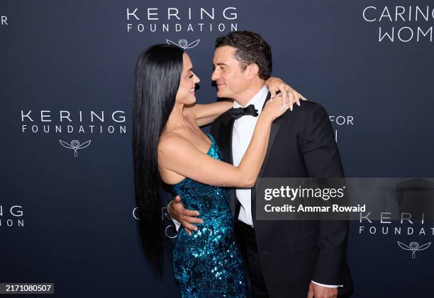 Katy Perry and Orlando Bloom at Kering's 3rd Annual Caring For Women Dinner at The Pool on September 09, 2024 in New York City.