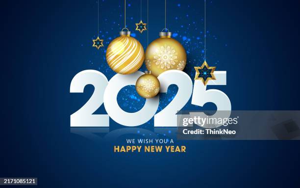 ilustrações, clipart, desenhos animados e ícones de 2025 feliz ano novo. design festivo para fundo de natal. - 2025