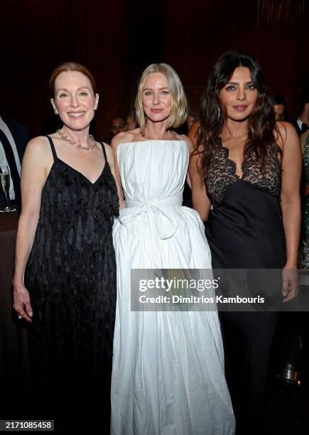 Julianne Moore, Naomi Watts and Priyanka Chopra Jonas attend the Kering Foundation Third Annual Caring For Women Dinner at The Pool on September 09,...