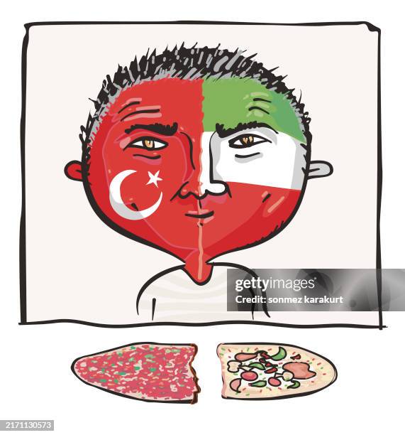 italian pizza, turkish lahmacun - pide stock illustrations