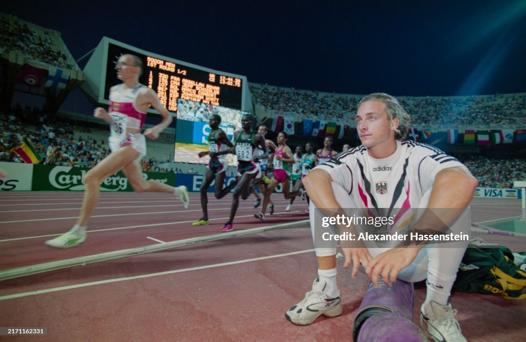 Lobinger German pole vaulter Tim Lobinger sits trackside as German athlete ...