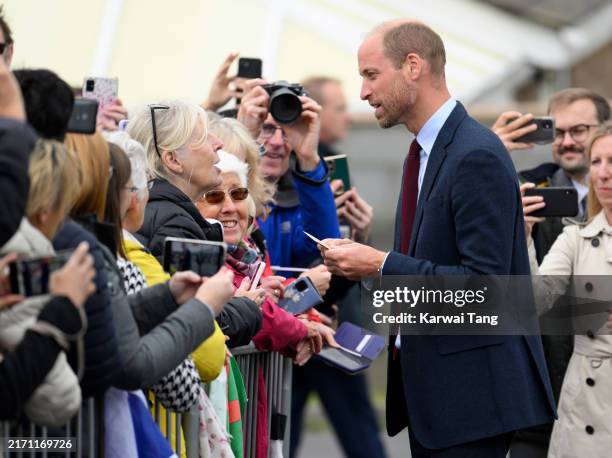 Prince William, Prince of Wales visits Swiss Valley Community Primary School on September 10, 2024 in Llanelli, Wales. The Prince of Wales visited...