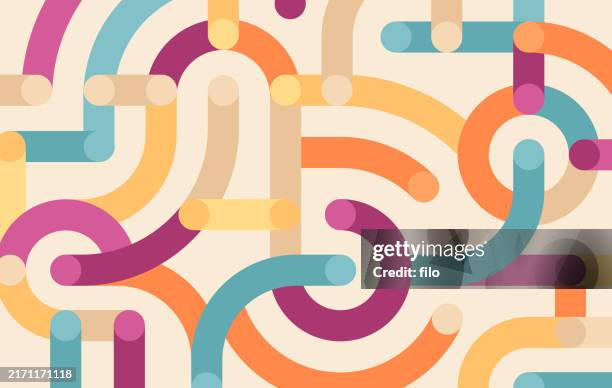 bildbanksillustrationer, clip art samt tecknat material och ikoner med abstract ai network planning connection lines background - labyrint