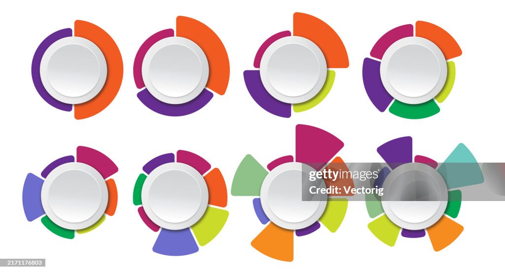 Circular Ranking Chart Multicolored Circular Charts For Infographics And Data Visualization ...