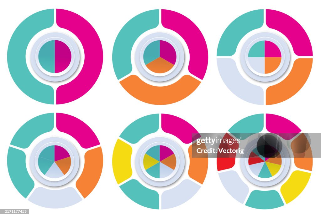 Circular Ranking Chart Multicolored Circular Charts For Infographics And Data Visualization ...