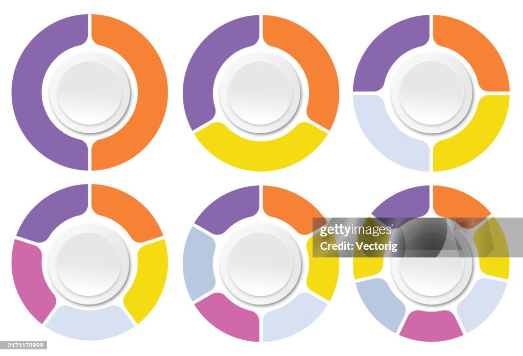 Multicolored Circular Charts For Infographics And Data Visualization ...