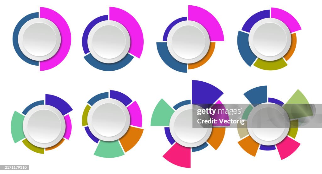 Circular Ranking Chart Multicolored Circular Charts For Infographics And Data Visualization ...