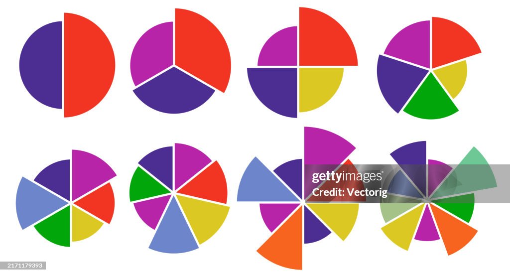 Circular Ranking Chart Multicolored Circular Charts For Infographics And Data Visualization ...