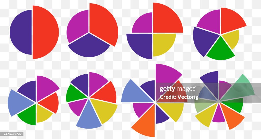 Circular Ranking Chart Multicolored Circular Charts For Infographics And Data Visualization ...