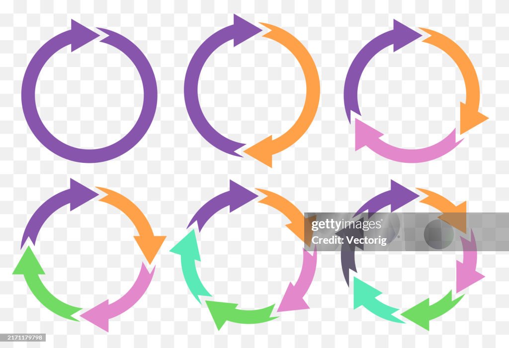 Multicolored Circular Charts For Infographics And Data Visualization ...