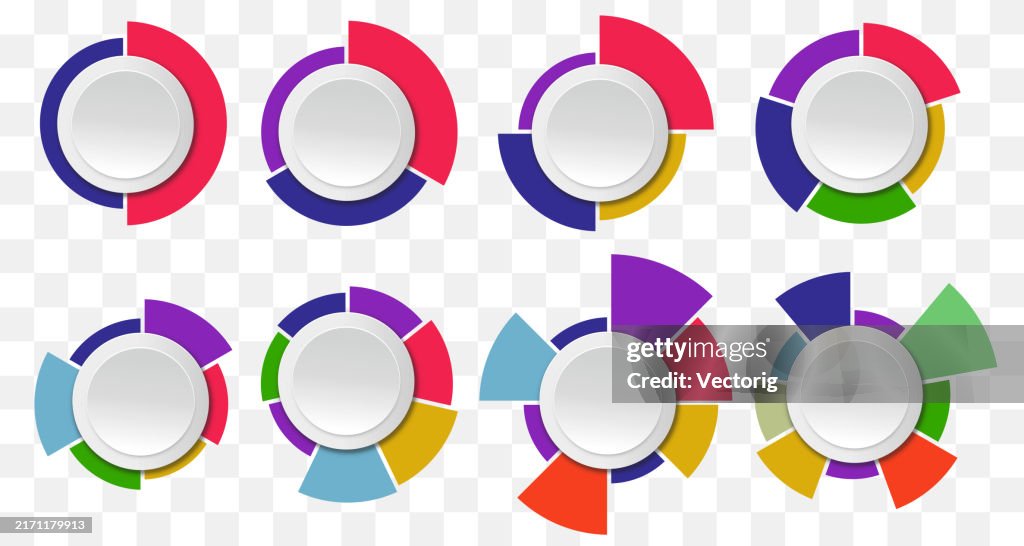 Circular Ranking Chart Multicolored Circular Charts For Infographics And Data Visualization ...