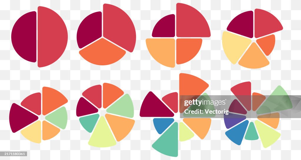 Circular Ranking Chart Multicolored Circular Charts For Infographics And Data Visualization ...