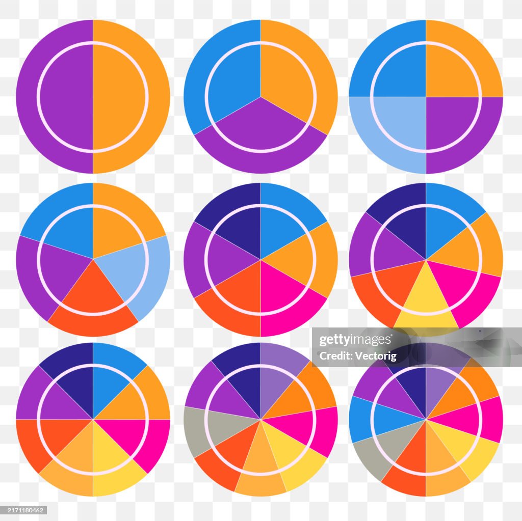 Circular Ranking Chart Multicolored Circular Charts For Infographics And Data Visualization ...