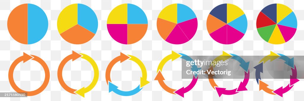 Circular Ranking Chart Multicolored Circular Charts For Infographics And Data Visualization ...