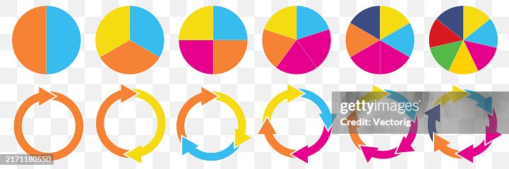 Multicolored Circular Charts For Infographics And Data Visualization ...