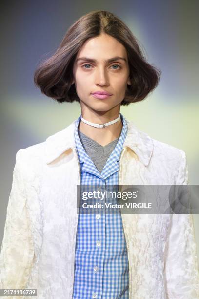 Model walks the runway during the Sandy Liang Ready to Wear Spring/Summer 2025 fashion show as part of the New York Fashion Week on September 8, 2024...