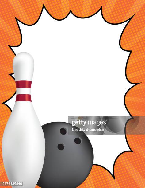 fun bowling event poster template - bowling alley background stock illustrations