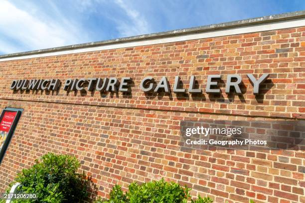 Sign for Dulwich Picture Gallery, Dulwich, London, England, UK.