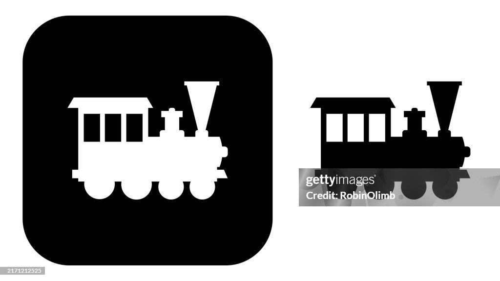 Black And White Train Icons