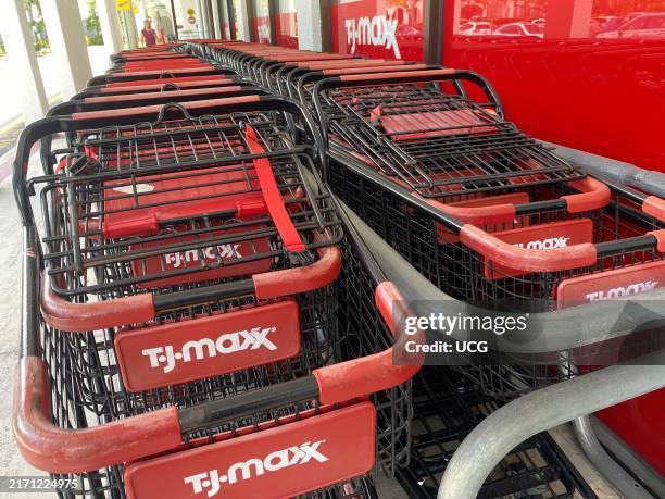 Maxx shopping carts outside store, Jupiter, Florida.