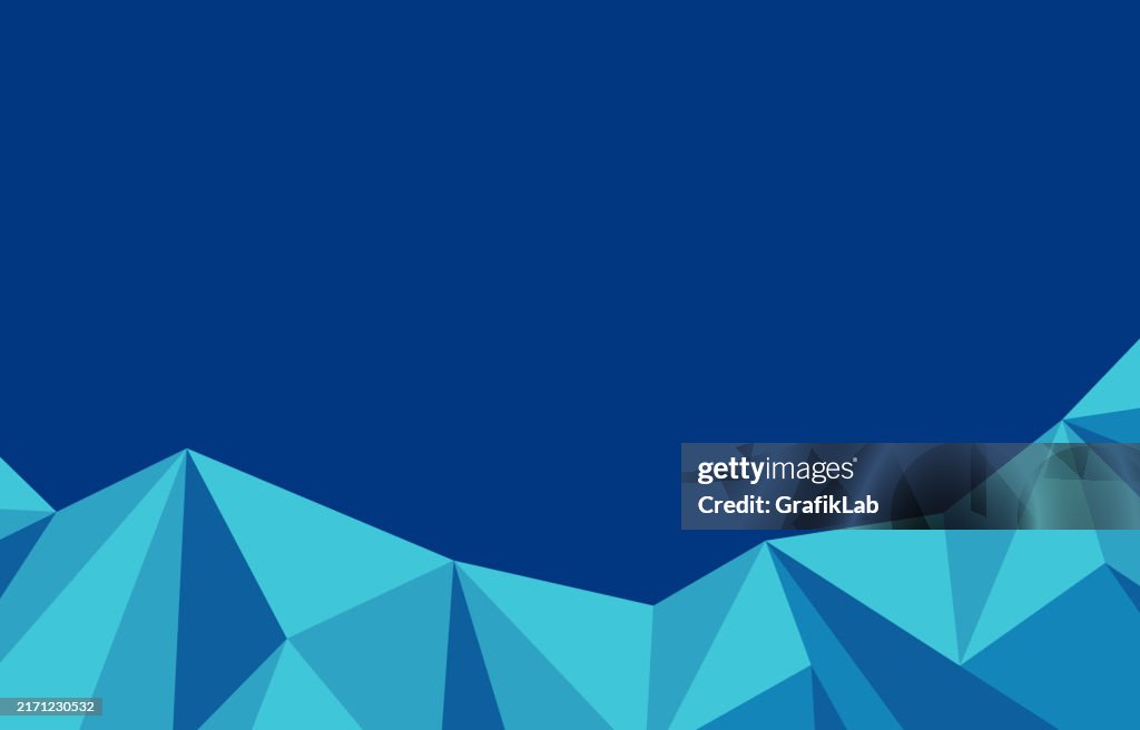 Abstract Geometric Blue Low Poly Art Background Design