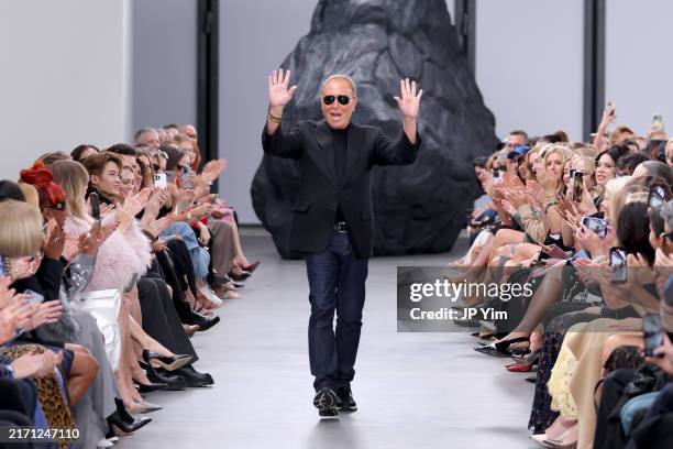 Designer Michael Kors walks the runway finale during Michael Kors Collection Spring/Summer 2025 Runway Show at The Shed on September 10, 2024 in New...