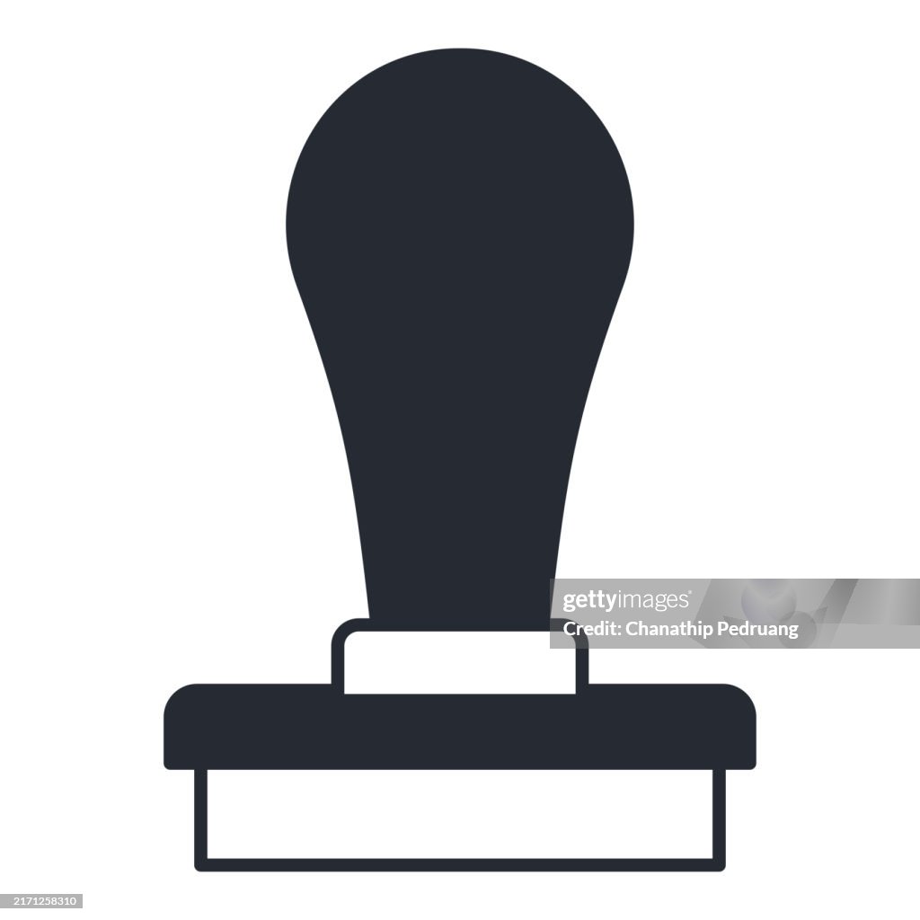 Rubber stamp solid illustration Icon, Symbol, Vector, Pass, Check