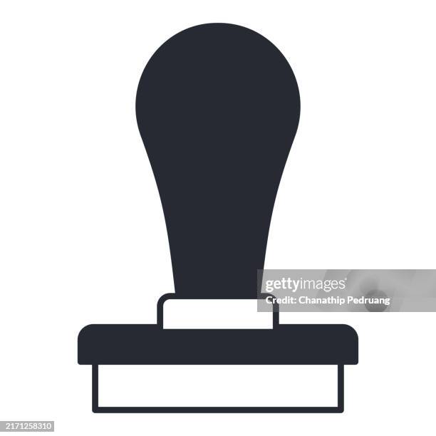rubber stamp solid illustration icon, symbol, vector, pass, check - receiving certificate stock illustrations