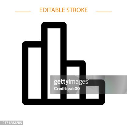 Chart Thin Line Icon - Editable Stroke Chart Thin Line Icon - Editable Stroke