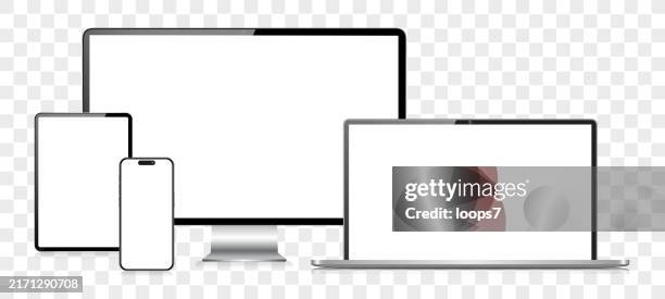 responsive web design. eps 10 - computer screen mockup office stock illustrations