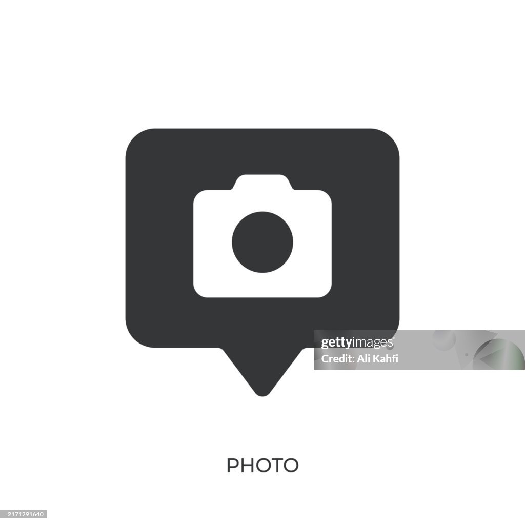 Photo glyph solid icon. Solid icon that can be applied anywhere, simple, pixel perfect and modern style