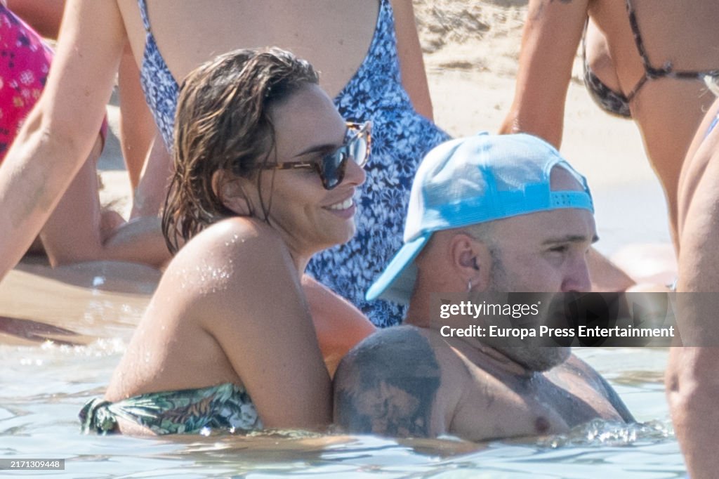Kiko Rivera And Irene Rosales on Beach In Ibiza