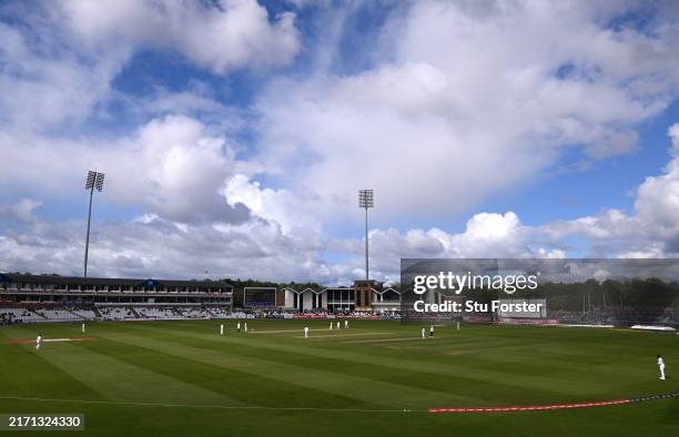 General view of the ground during day two of the Vitality County Championship Division One match between Durham and Lancashire at Seat Unique...