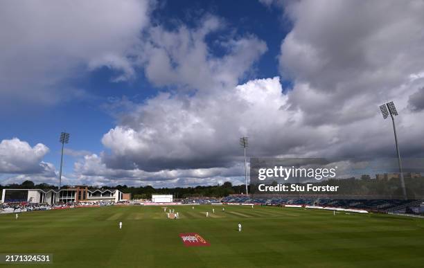 General view of the ground during day two of the Vitality County Championship Division One match between Durham and Lancashire at Seat Unique...