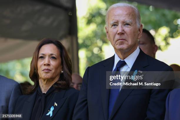 Democratic presidential nominee, U.S. Vice President Kamala Harris, and U.S. President Joe Biden, join family and friends at Ground Zero honoring the...