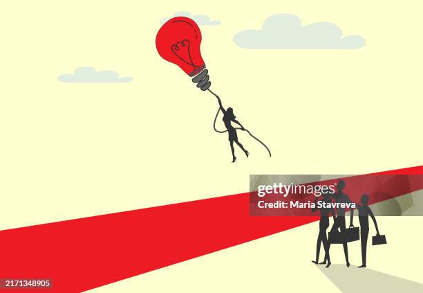 leadership concept - woman being followed stock illustrations